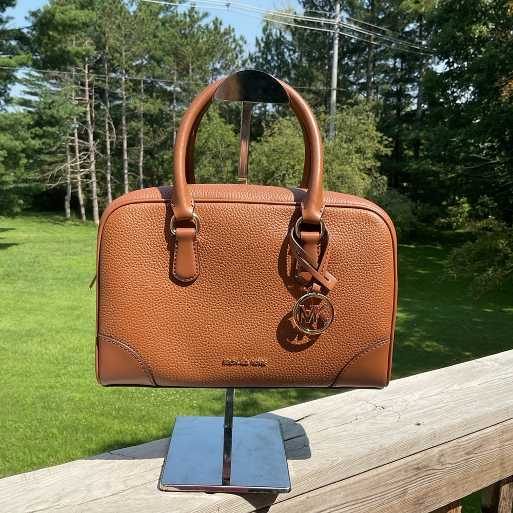 Michael Kors Brown Pebbled Leather Satchel